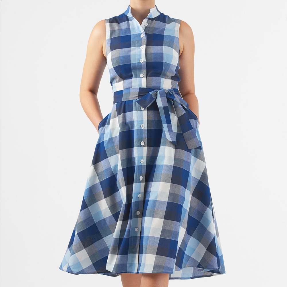 Eshakti blue plaid dress 3x
